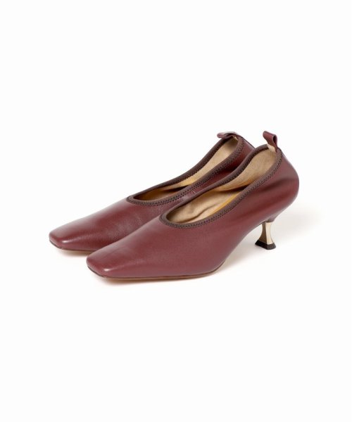 TAEKO HIGASHIHARA×GRISE 5.5レザーギャザーパンプス◆