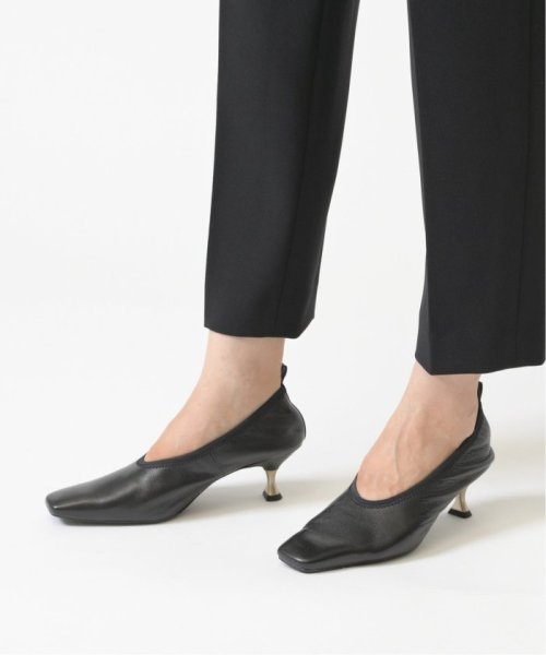 TAEKO HIGASHIHARA×GRISE 5.5レザーギャザーパンプス◆