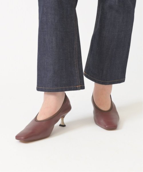 TAEKO HIGASHIHARA×GRISE 5.5レザーギャザーパンプス◆
