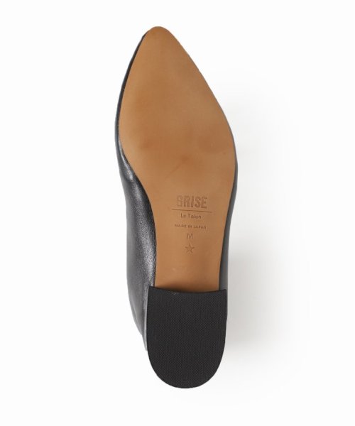 GRISE レザーポインテッドソフトショートブーツ◆