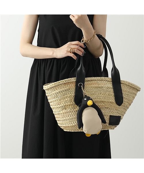 【ANYA HINDMARCH(アニヤハインドマーチ)】 Charm Shopper トートバッグ パッカブル仕様 エコバッグ アニマル 鞄 Black レディ
