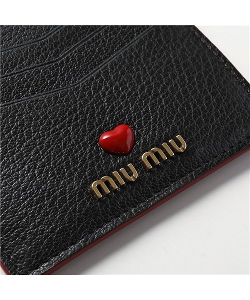 【セール】【MIUMIU(ミュウミュウ)】5MC002 2BC3 MADRAS LOVE マドラス ラブ レザー ロゴ ハート パスケース カードケース レディース(504282432
