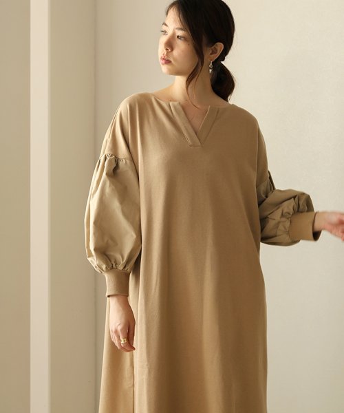 セール 高身長向けトールサイズあり ボリューム袖ワンピース ブージュルード Bou Jeloud D Fashion