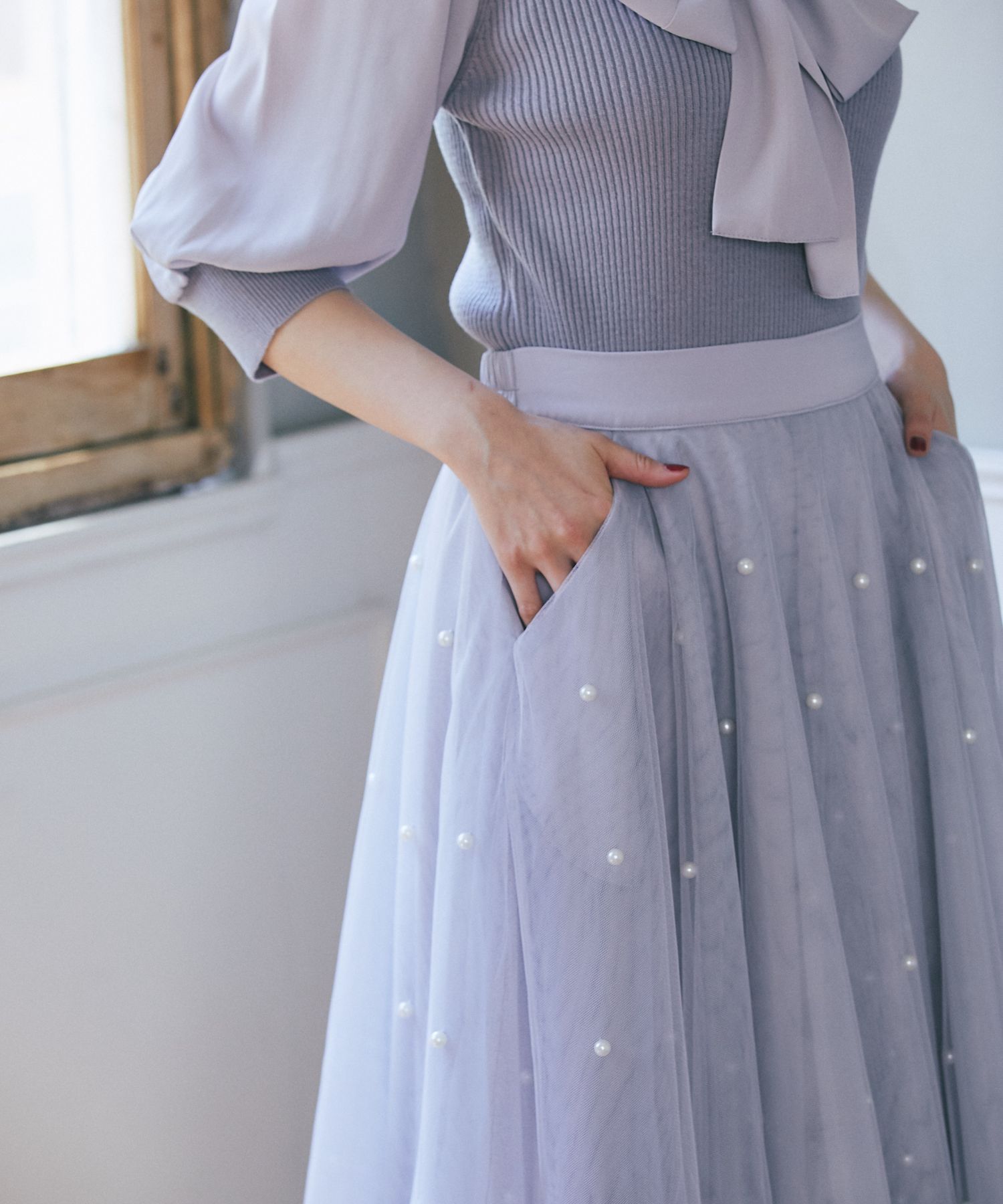 パール付きチュールスカート（スカート）｜tocco closet（トッコ