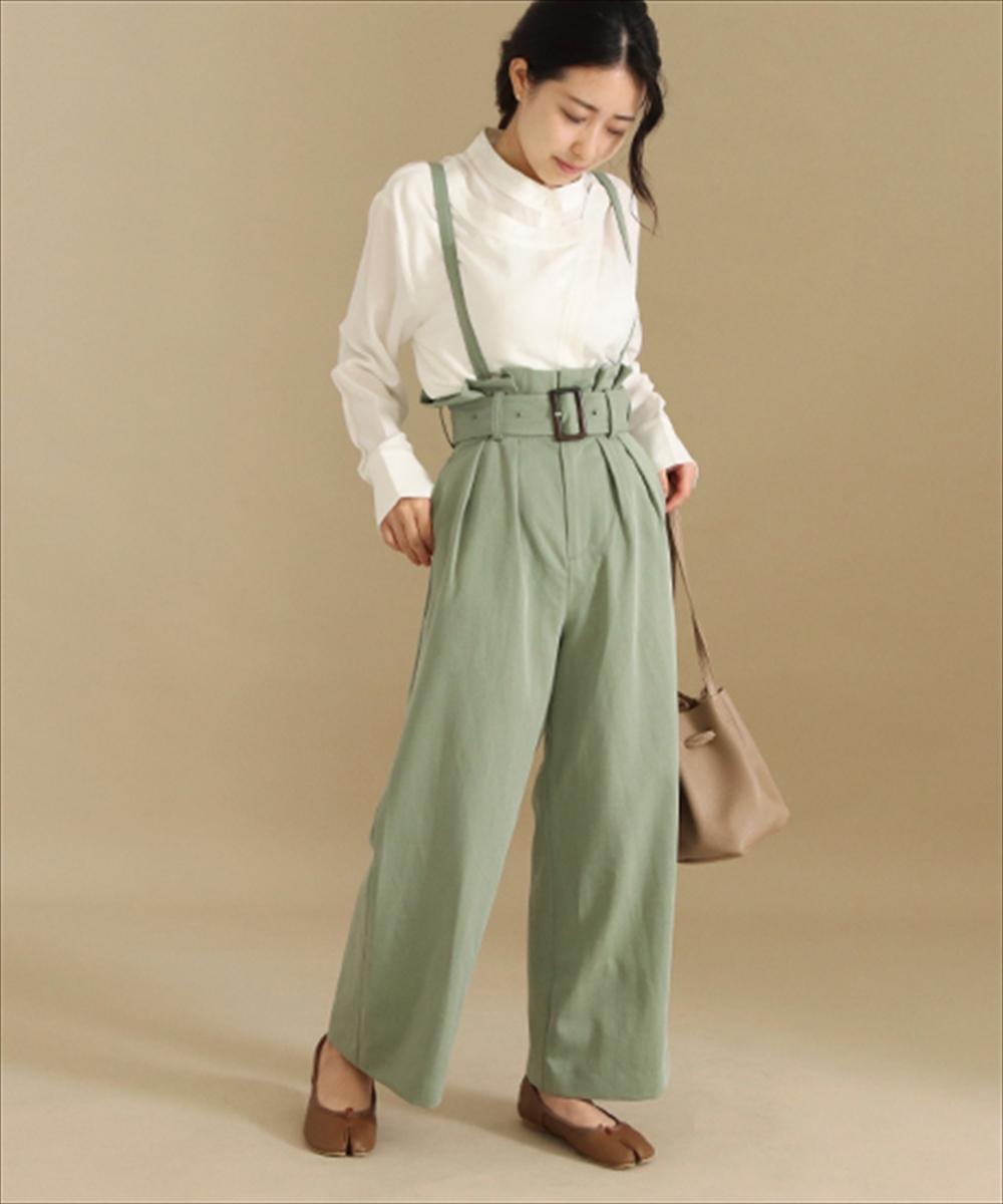 セール 40%OFF】【低身長向けサイズ】ベルト付きハイウエスト