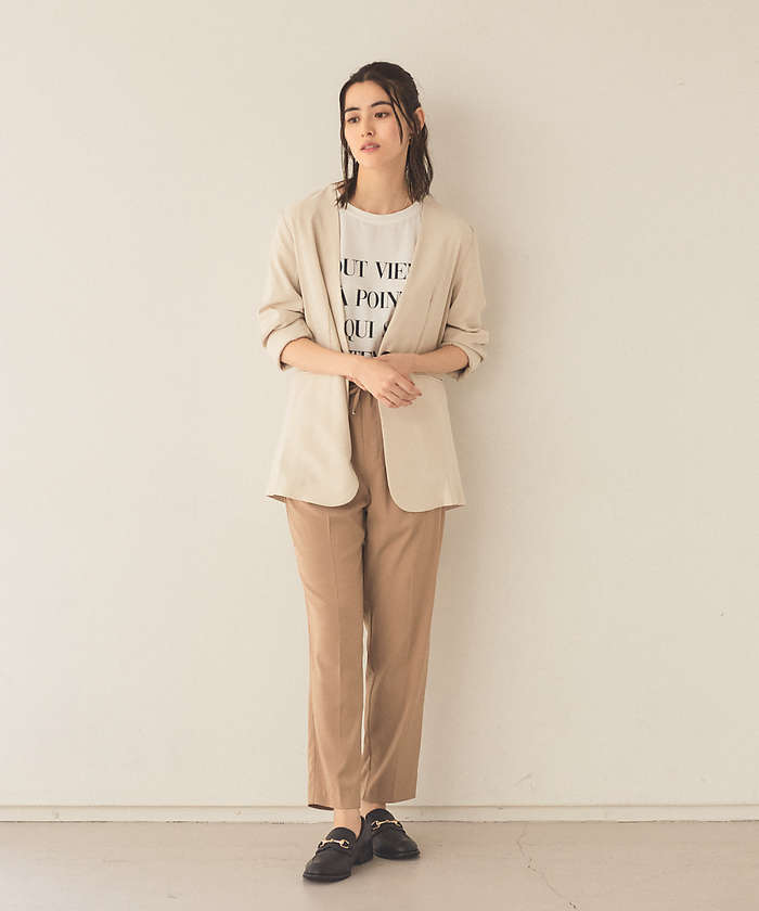 ストレッチツイルノーカラージャケット