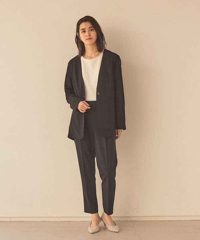 ジャーナルスタンダードレリューム　ウーリッシュツイルノーカラージャケット　36 ジャーナルスタンダードレリューム ウーリッシュツイルノー