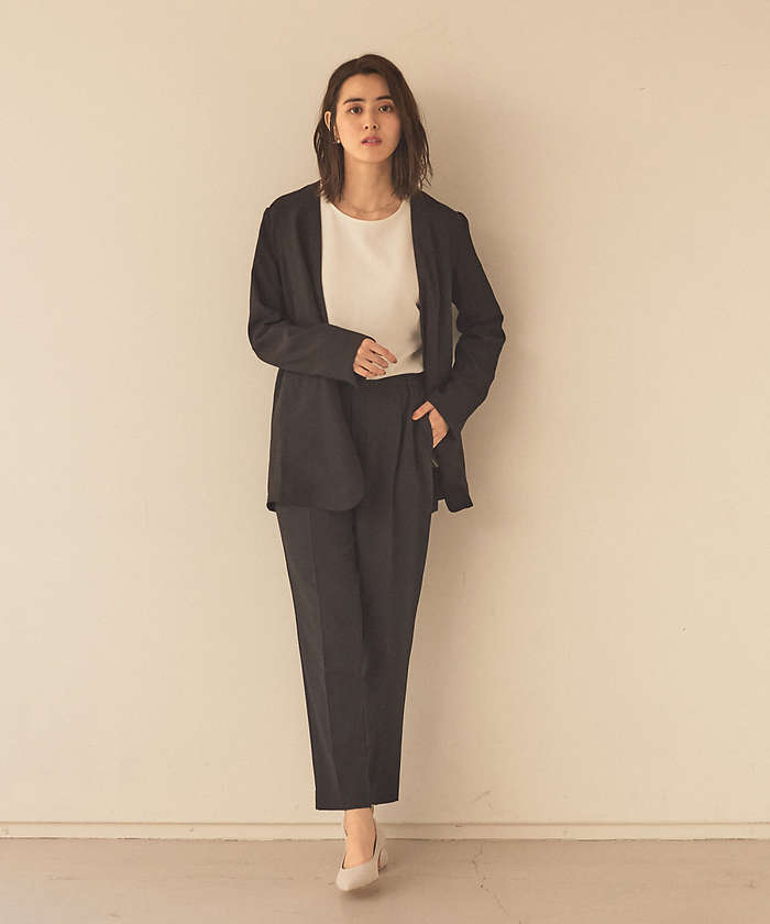 ジャーナルスタンダードレリューム　ウーリッシュツイルノーカラージャケット　36 ストレッチツイルノーカラージャケット