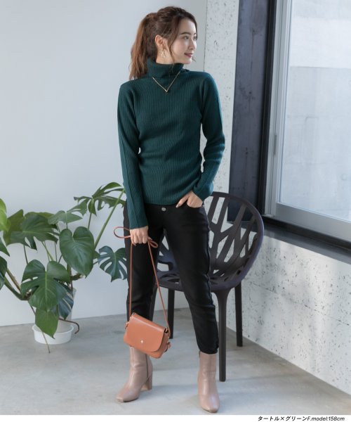 セール】Vネックタートルネックリブニットトップス(503313620) | アドティエ(ad thie) - d fashion