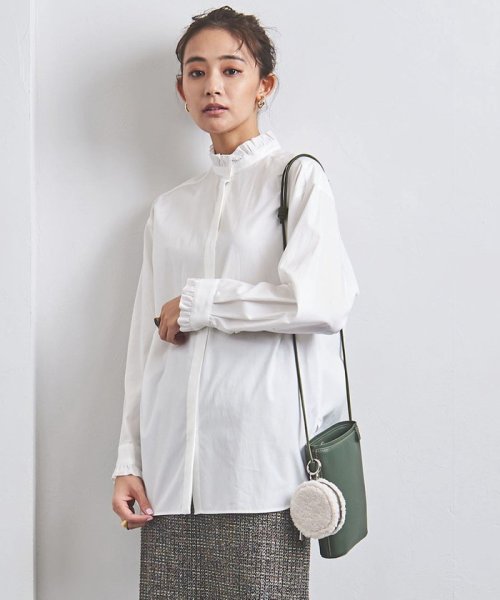 UNITED ARROWS＞C スタンドカラー フリル ブラウス W†(504265062 