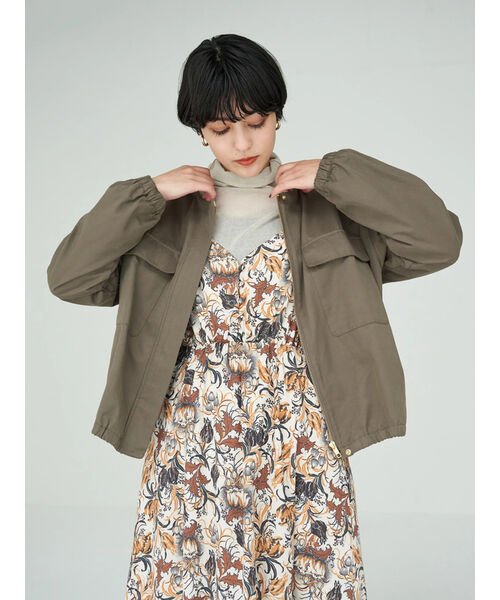 ノーカラーミリタリーブルゾン 504293380 イェッカ ヴェッカ Yecca Vecca D Fashion