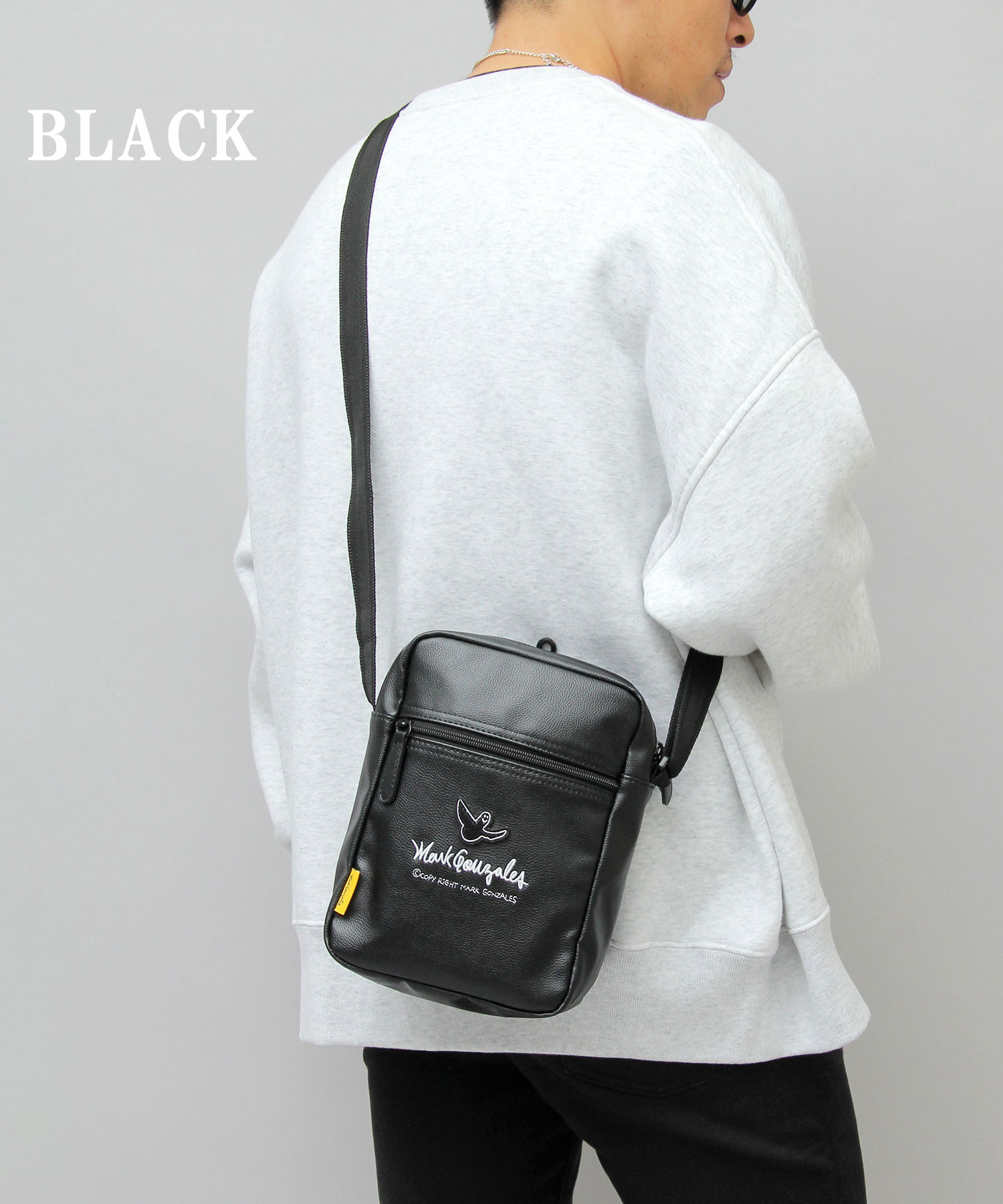 さらに100円引き◆Mark Gonzales◆MINI CROSS BAG THRASHER × Mark Gonzales 撥水加工 ポリエステル 巾着バッグ