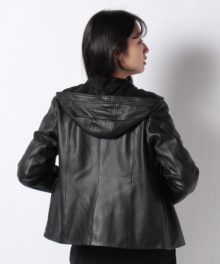 セオリー SOFT LEATHER ZIP UP JKT ブラック