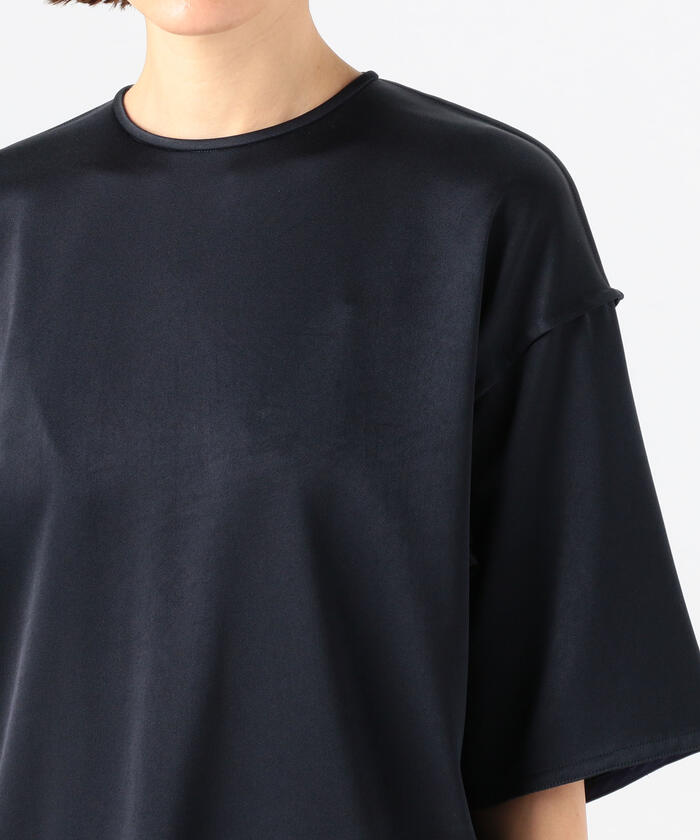 美品 edit&co サテンジョーゼットTブラウス 黒 セール 40%OFF】ジョーゼットサテン Tシャツ(504296436) | BACCA