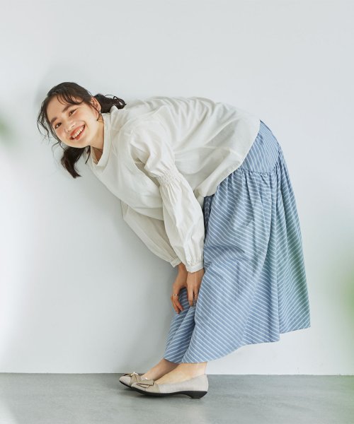 ターバンパールリボンバレエパンプス<ふわさら>