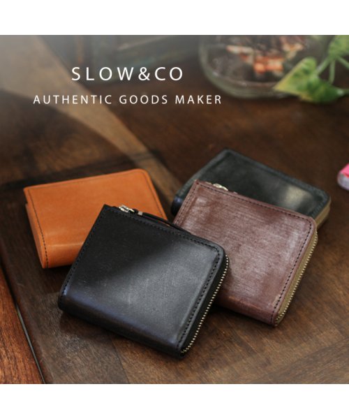 SLOW&CO ブラック 二つ折り財布 乗る