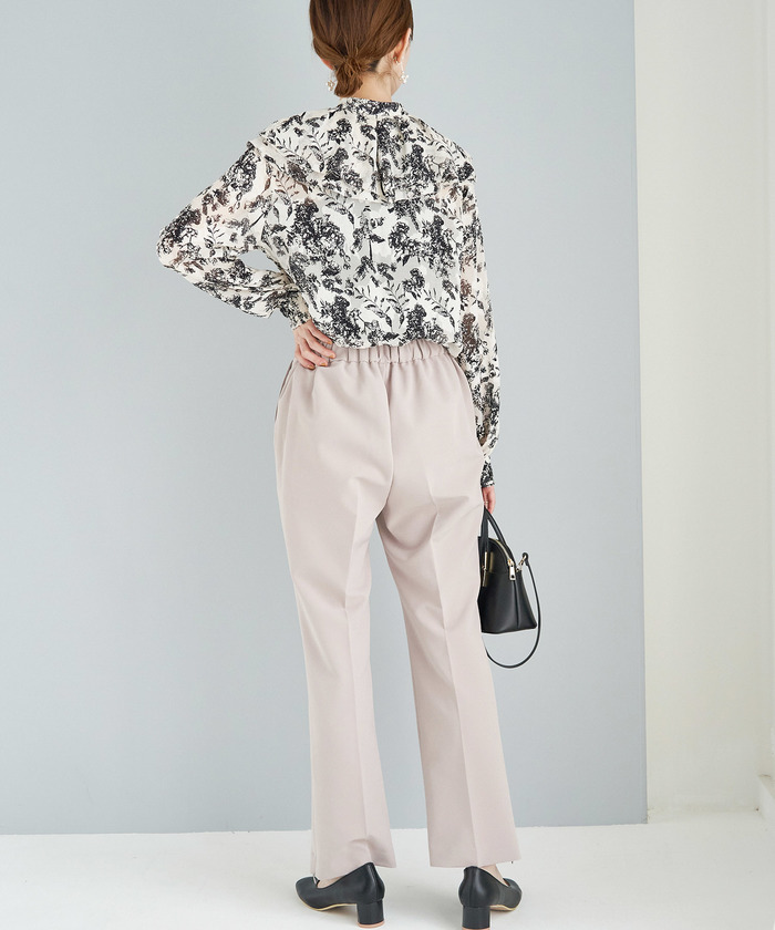 【ロペピクニック/専用】未開封　emur花柄ラッフルバンドカラーブラウス ROPÉ PICNIC(ロペピクニック) / 【emur】花柄ラッフルバンド