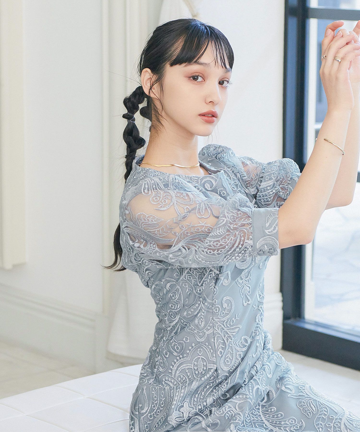 niana ニアナ 結婚式 ワンピース パーティードレス 刺繍 レース ロング niana ニアナ 結婚式 ワンピース パーティードレス 刺繍 レース ロング