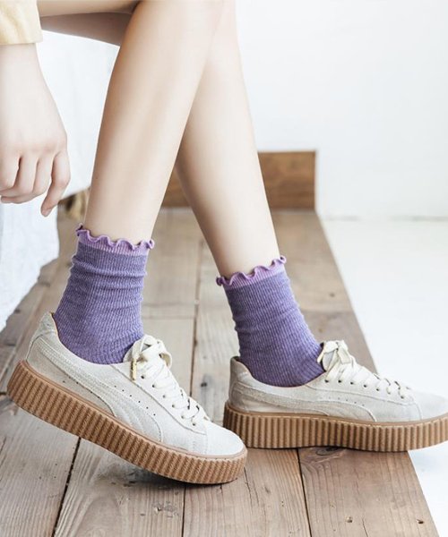 Bifrost レディース靴下 シンプル ロングルーソックス韓国ファッション ビフレスト Bifrost D Fashion