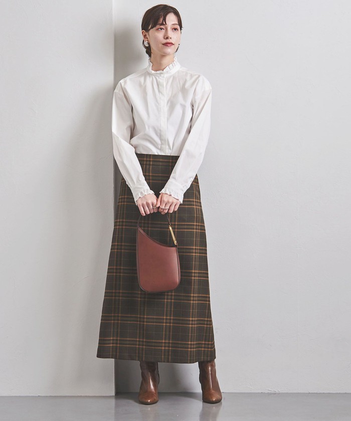 UNITED ARROWS＞C スタンドカラー フリル ブラウス W†(504265062