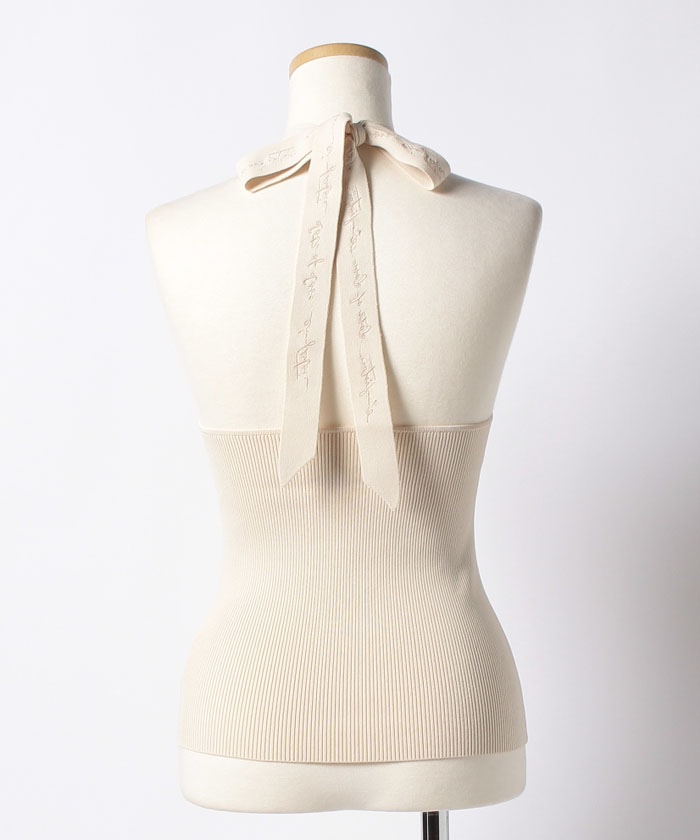 eimy istoire♡バックリボン　ノースリーブニット　ブラック 美品】eimy istoire ノースリーブニット 黒 フリー バックリボン