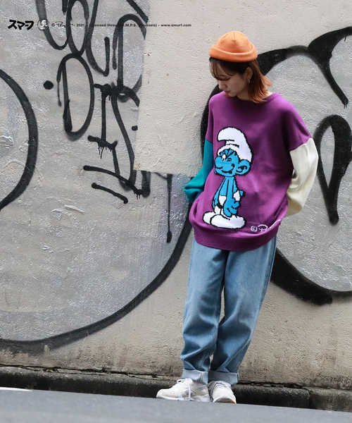 スマーフ The Smurfs キャラクターニット Right On Right On D Fashion