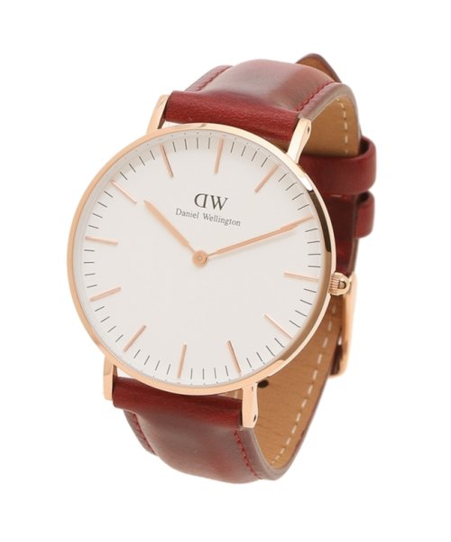 クーポン ダニエルウェリントン 時計 レディース メンズ クラシック サフォーク36mm クォーツ ホワイト レッド Daniel Wellington Dw ダニエル ウェリントン Daniel Wellington D Fashion