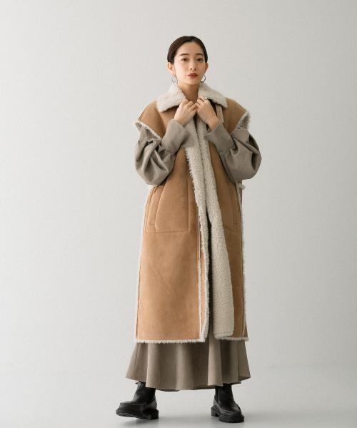 美品！！ムートンロングベスト セール 40%OFF】フェイクムートンロングベスト(504315337