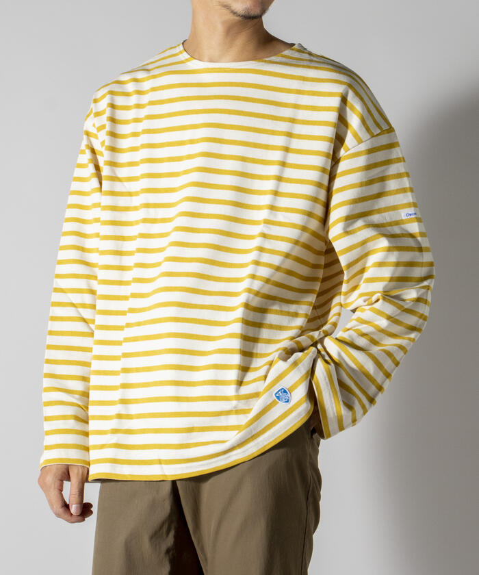 ORCIVAL/オーシバル] ボートネック パネルボーダーカットソー（T