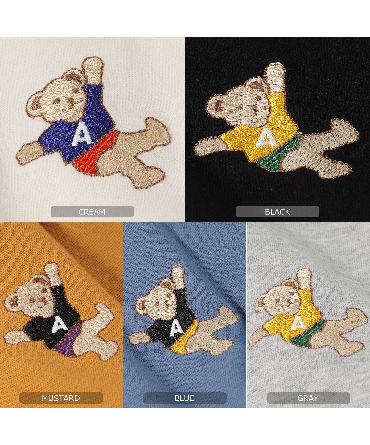 ワンフォークロージング 1111clothing クマ 刺繍 パーカー ワンフォークロージング 1111clothing クマ 刺繍 パーカー