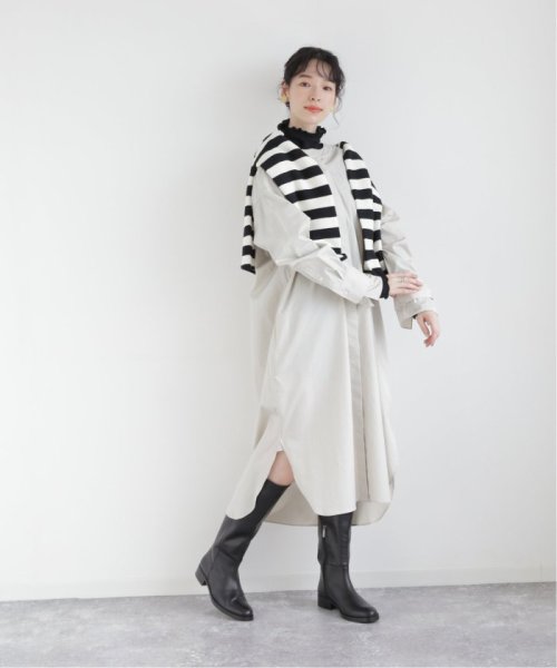 【ESLOW/エスロー】クルーネックロングシャツワンピース