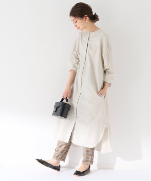【ESLOW/エスロー】クルーネックロングシャツワンピース