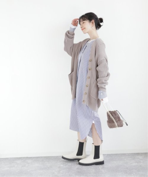 【ESLOW/エスロー】クルーネックロングシャツワンピース
