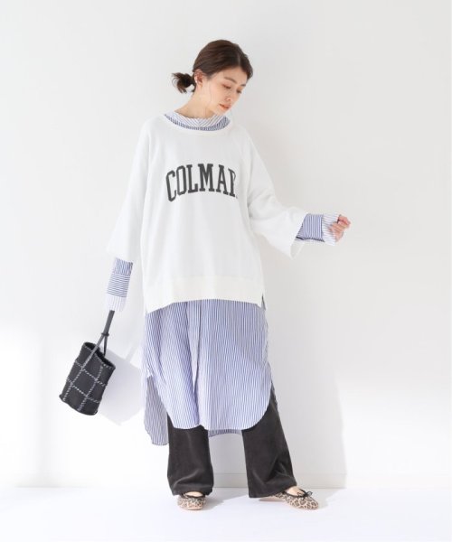 【ESLOW/エスロー】クルーネックロングシャツワンピース