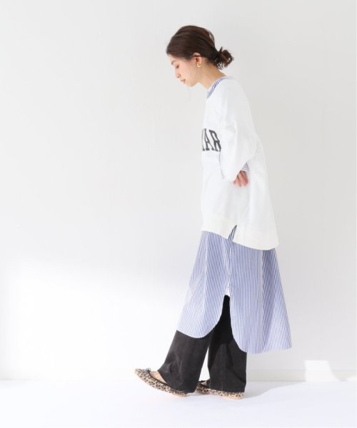【ESLOW/エスロー】クルーネックロングシャツワンピース