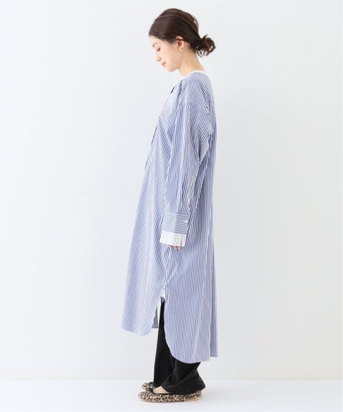 【ESLOW/エスロー】クルーネックロングシャツワンピース