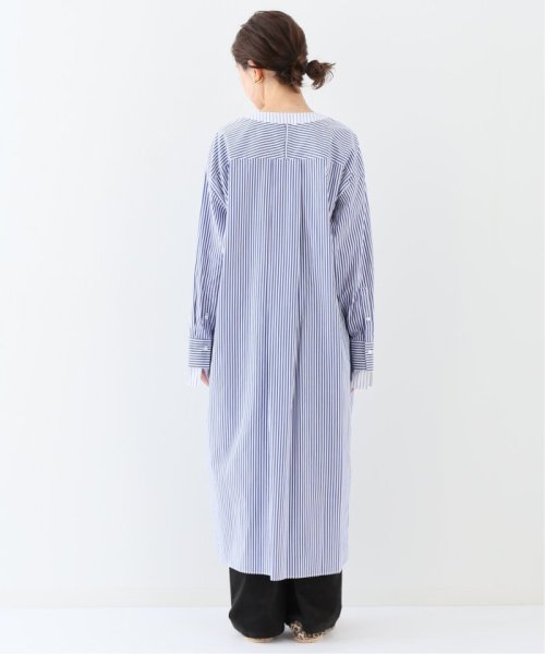 【ESLOW/エスロー】クルーネックロングシャツワンピース