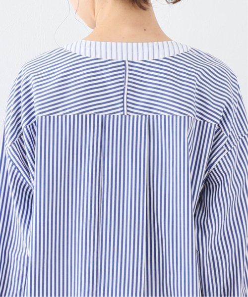 【ESLOW/エスロー】クルーネックロングシャツワンピース