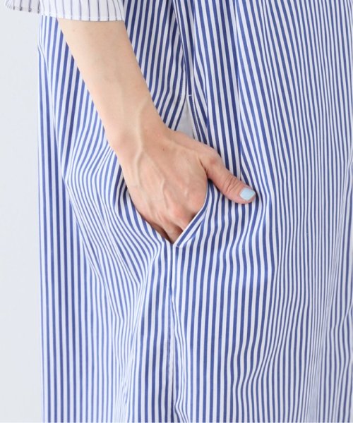 【ESLOW/エスロー】クルーネックロングシャツワンピース