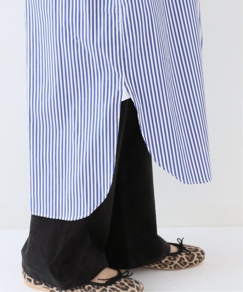 【ESLOW/エスロー】クルーネックロングシャツワンピース