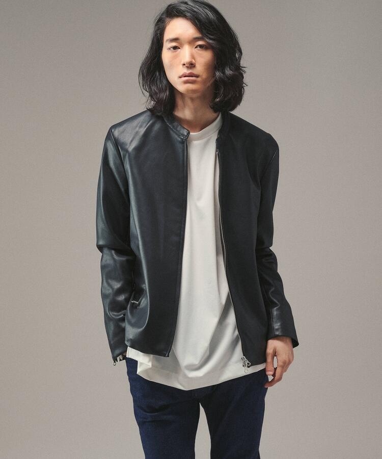 セール50%OFF】【WEB限定】シンセティックレザーシングルライダース セール50%OFF】【WEB限定】シンセティックレザーシングルライダース