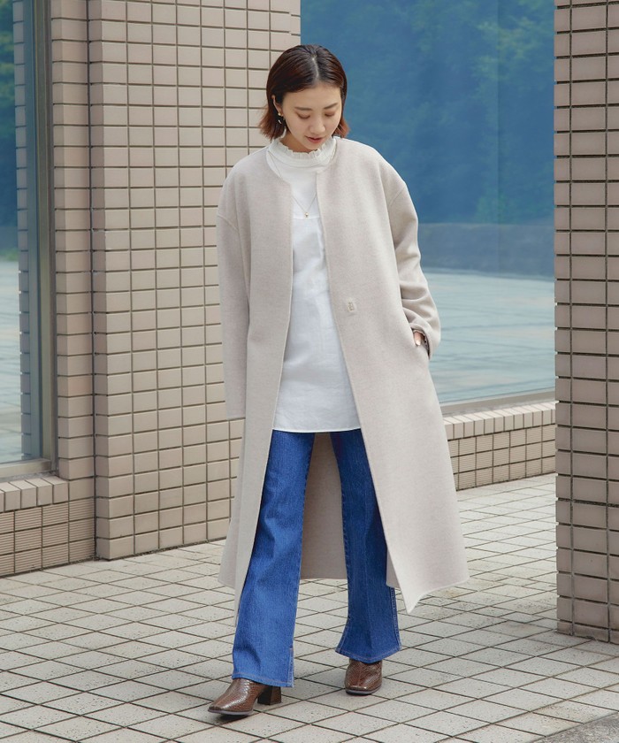 グリーンレーベルリラクシング ノーカラーコート グリーンレーベルリラクシング ノーカラーコート
