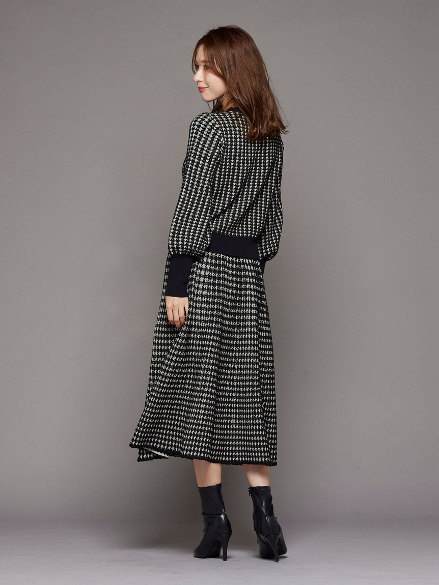 QUEENS COURT - 千鳥柄カーディガン　スカート　セット売り セール 20%OFF】クイーンズコート QUEENS COURT 千鳥柄