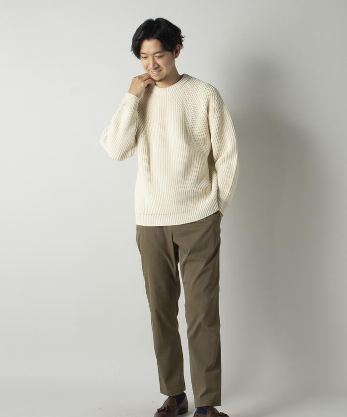 バトナー BATONER ニットポロ ベージュ 美品 BATONER/バトナー】別注 SIGNATURE CREW NECK クルーネック