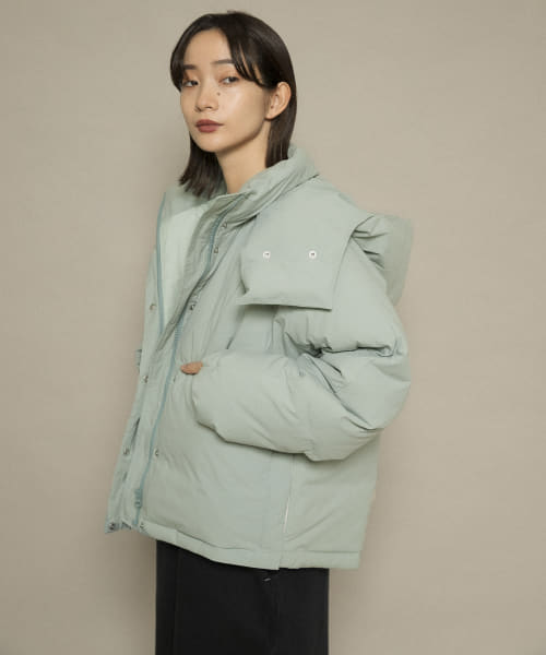 KBF アーバンリサーチ グリーンダウンサイドスリットフーディージャケット セール 40%OFF】グリーンダウンサイドスリットフーディー