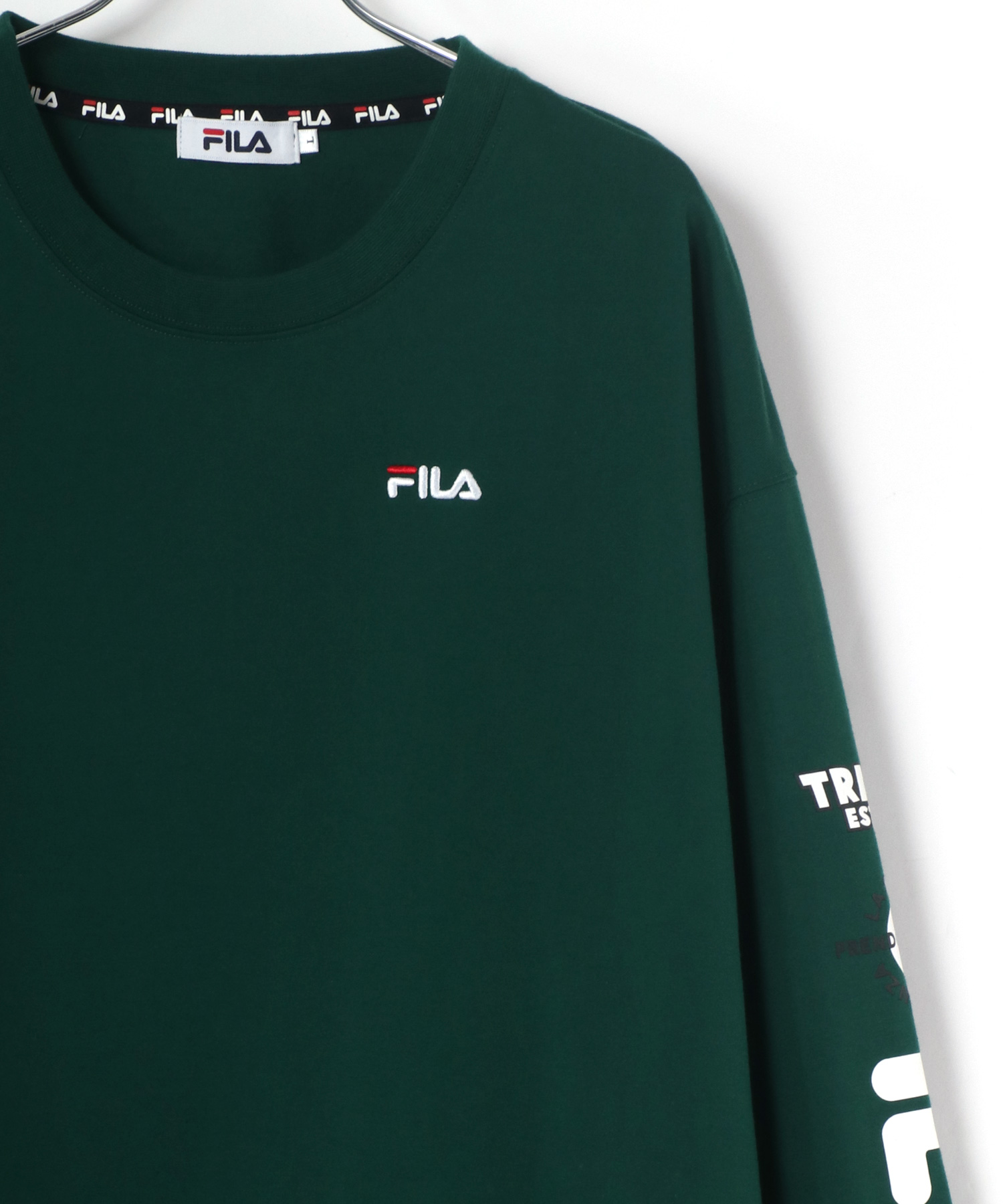 セール】【Lazar】FILA/フィラ 【別注】 ビッグシルエット ロゴ刺繍 袖 