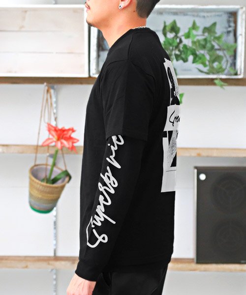 セール15 Off フォトプリント長袖 半袖アンサンブルtシャツ Tシャツ 半袖 長袖 メンズ アンサンブル レイヤード 2枚組 セット ラグスタイル Luxstyle D Fashion セール15 Off フォトプリント長袖 半袖アンサンブルtシャツ Tシャツ 半袖 長袖 メンズ アンサンブル レイヤード 2枚組 セット ラグスタイル Luxstyle D Fashion