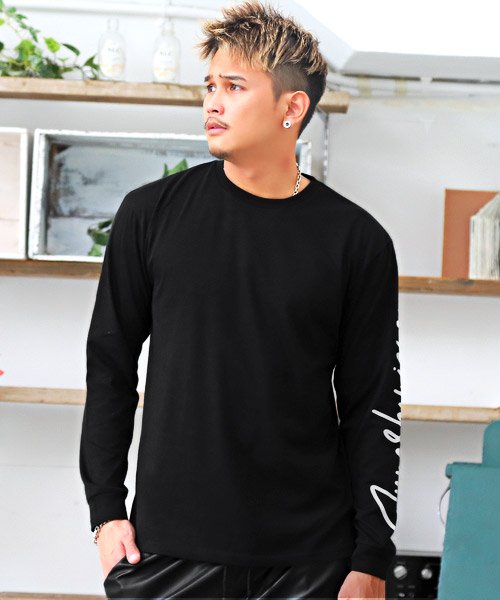 セール15 Off フォトプリント長袖 半袖アンサンブルtシャツ Tシャツ 半袖 長袖 メンズ アンサンブル レイヤード 2枚組 セット ラグスタイル Luxstyle D Fashion