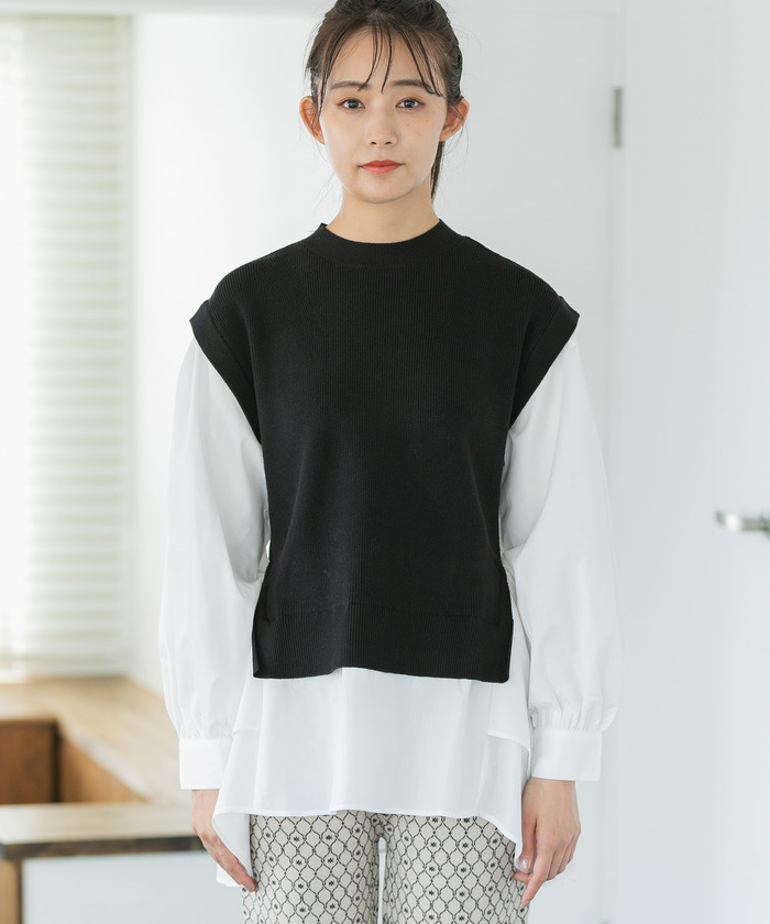 セール 50%OFF】【美短】一枚で決まるティアードブラウス