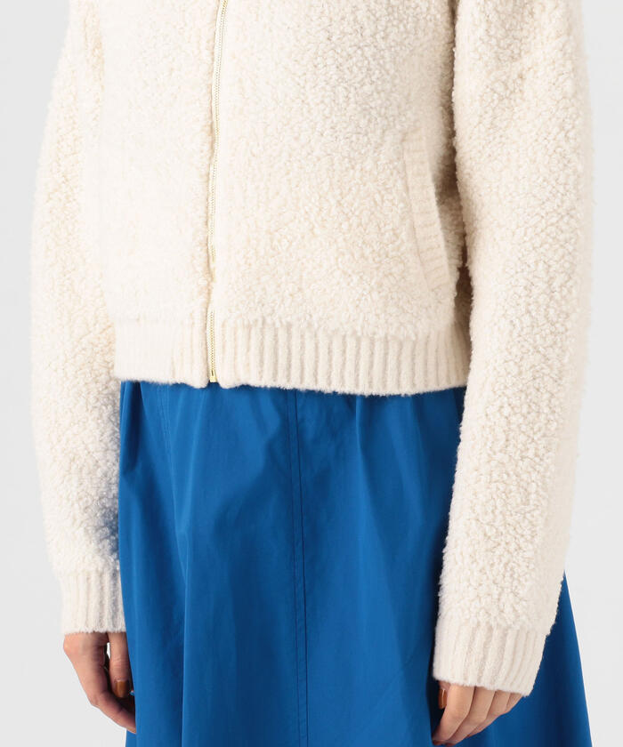 MACPHEE - 新品 同様 MACPHEE ウール ナイロン ボア ジップアップ カーディガン セール】 ウールナイロンボア ジップアップカーディガン